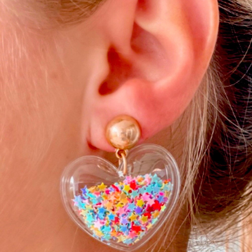 Confetti heart earrings NWT